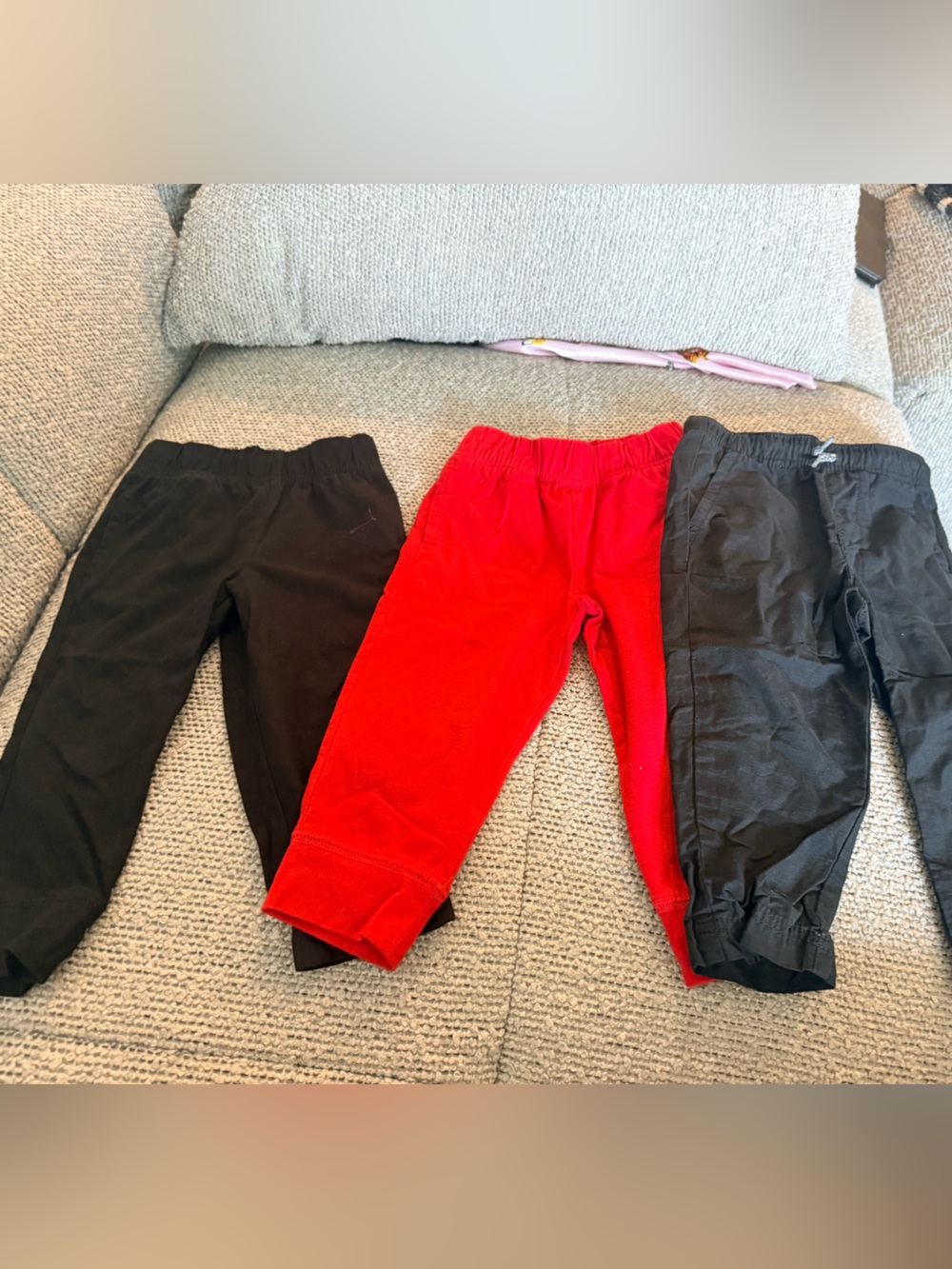 wonder nation Kids Jogger Pants Trio in Red and Black